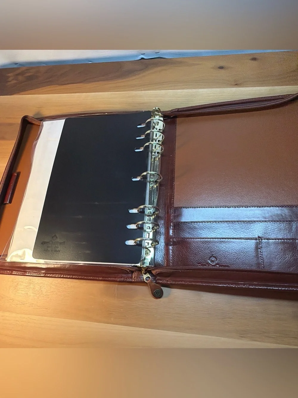 VTG 1999 FRANKLIN COVEY Full Grain Leather 7-Ring Planner Binder ORGANIZER  USA